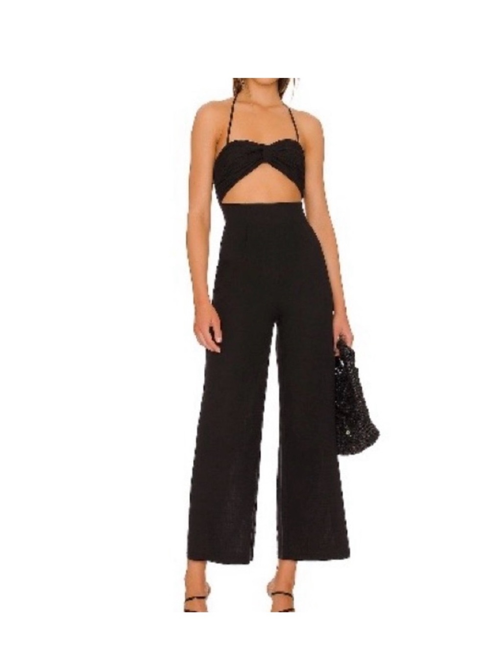 High-Rise Wide-Leg Jumpsuit in Black